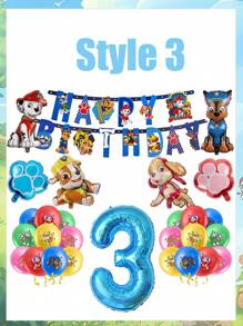 Paw Patrol Hund Patrouille Themenset mit Flaggen Luftballons für Paw Patrol Geburtstags Party Dekoration Raum Dekoration Schlafzimmer Dekoration Heim Dekoration Wand Dekoration Schul Dekoration Überraschung für Schlafsaal Dekoration Schulanfang