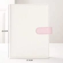 A5 Size PU Binder With 20pcs Sleeves, 3inch 5inch Ring Organizer Postcard Album - White & Pink, Autograph Collection Book, Graduation Photo Album, Life Photo Storage, Birthday Gift, Memorabilia - White - View 18