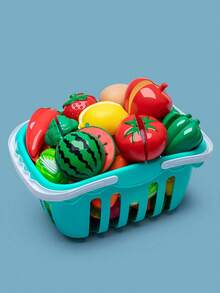 20 piezas Juguetes de cortar frutas y verduras para niños, Juego de cocina de juguete para niños y niñas - Multicolor - Ver 2