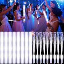 36pcs/48pcs Set LED Pink/White/Red Fiber Optic Lightstick - Party Supplies For Singles, Wedding Glow Party Favors, Suitable For Christmas, Birthday, Wedding, Concert, Bar, Halloween, New Year Party Gifts - 白色 - 查看 2
