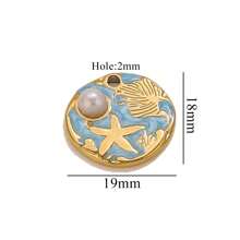 5 Pieces Stainless Steel Gold-Plated Ocean Element Pendant DIY Jewelry Making Accessories Suitable For Women's Gatherings, Beach Vacations, And Daily Wear