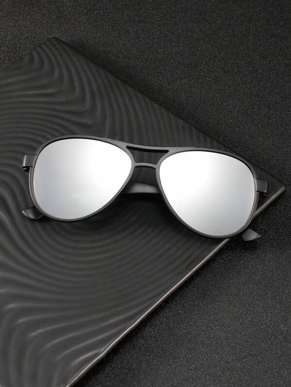1 Pair Men's Double Bridge Square Fashion Glasses, Fashionable High-End Driving Eyewear