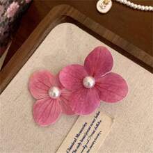 4 Peças Presilhas de Cabelo com Flores de Orquídea de Manga e Menta, Presilhas Laterais de Jacaré Estilo Praia de Férias, Acessórios de Cabelo Encantadores para Mulheres, Grampos, Presilhas de Jacaré, Presilha de Cabelo, Garras de Cabelo