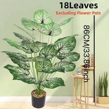 Grande foglia di taro tropicale artificiale, adatta per la decorazione di interni di casa e ufficio, materiale in plastica durevole, decorazione per Ognissanti - Verde - Visualizzare 14