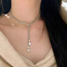 轻奢璀璨星空满天星纯银水滴项链 闪烁多颗超长毛衣链 小众设计双层锁骨链 - 水滴項鍊 - 查看 9