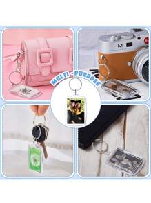 20 Stück klare Acryl Foto Schlüsselanhänger Rahmen - bruchsichere Mini Fotorahmen mit Schlüsselring, Bild Schlüsselanhänger zum Ausstellen von Kunstwerken und Erinnerungen - personalisierte Geschenke für Freunde - Reiseandenken - Visitenkarten Halter für Künstler - Ersatz für Haustier-ID-Karten - DIY Bastel Grundbedarf
