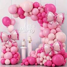 2/6 Peças Balões Gigantes de Laço Rosa, Decorações de Festa de Aniversário Feminino, Balões de Folha de Laço, Decorações de Revelação do Sexo | Decorações de Aniversário Laço Rosa | Decorações com Tema de Laço