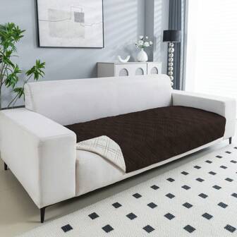 1 pièce Housse de coussin de canapé minimaliste de couleur unie, anti-dérapante et à ultrasons. Convient pour les canapés 1 à 4 places, protection et décoration de mobilier