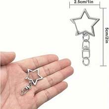 1 Star Spring Chain Key, Metal Swivel Hook Keychain With Chain, For DIY Party Gifts, For Weddings, Birthdays, House Warming, Graduation, Christmas, Halloween, Thanksgiving, New Year, General Gifts - 1pcs - View 2