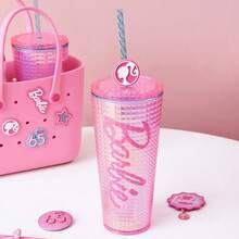 Miniso Barbie Gradient Double Wall Cup 775mL/26.21oz, Leak-Proof Straw, Convenient Straw Design, Perfect For Fitness And Daily Commute (1 PC) - Pink - View 3