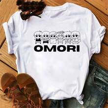 Omori Summer Top Clothes Men Print Aesthetic Streetwear Ulzzang T-Shirt Tumblr Omori T Shirt Male 71852 - 白色 - 查看 1