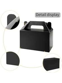 24个装派对礼盒加厚纸质礼品盒糖果零食礼品袋适用于生日婚礼节庆洗礼毕业典礼 15*9*8.6厘米 (黑色)