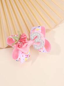 1 pieza Lazos de pelo rosa y blanco para niñas, lazos de pelo tipo margarita, accesorios de pelo lindos para niños y niñas pequeñas, regalos de verano - Multicolor - Ver 8