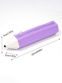 1 pezzo/Astuccio a forma di matita in silicone e custodia per cancelleria - Morbido, facile da pulire, astuccio minimalista per studenti