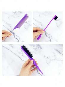8pcs Hair Styling Tools Set, 8-Piece Hair Bun Making Kit, Including 2 French Braiding Tools, 2 Rat-Tail Combs, 1 Hair-Pulling Comb, 1 Edge Brush. Suitable Hair Brushes For Hairstyle Design, Hair Tools For Both Adults And Children., Hair Styling, Hair Stuff, Comb Hair ,Hair Accessories