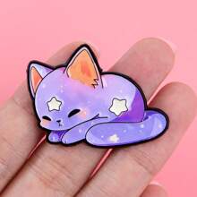 Süße Katze Emaille Anstecknadel Anstecker Abzeichen an Rucksack Damen Brosche Kleidung Geschenk Schmuck Mode Accessoires