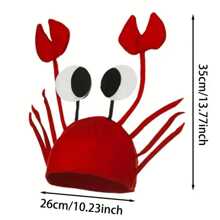 1 pièce Chapeau de chiot hawaïen, chapeau de homard de fête d'été de fruits de mer, coiffe amusante pour les fêtes, accessoire pour photobooth