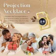 Custom Necklace With Picture Inside Personalized Photo Projection Necklace Camera Pendent Necklace Customized Picture Memorial Jewelry Gifts
