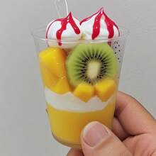 5/50pcs 5 Oz Dessert Cups With Spoons ,Tiramisu Cup Shooting Dessert Cup Clear Plastic Parfait Cups Round Appetizer Cups Fruit, Pudding, Mousse, Ice Cream, Party, Wedding, Valentine's Day New Year (An Additional 5 Spoons)