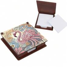 1pc DIY Diamond Painting Note Holder Wooden Memo Box For Desk – Special Shaped Rhinestones, Flower & Animal Patterns, Includes 160 Sticky Notes, Handmade Memo Holder For Office, Home, School, Crafts & Holiday Gifts