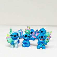 Disney Disney Stitch 6-Piece Stitched Action Figurines, Anime Themed Plastic Figurines, Comic Character Models, For Home Decoration, Party Supplies, Indoor And Outdoor Use, Great For Christmas, Halloween, Easter, Thanksgiving
