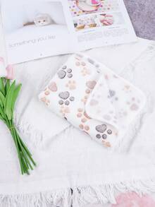 4pcs Extra Soft Fleece Cat Blanket With Cute Paw Print Pattern, Machine Washable Flannel Pet Throw Blanket, Available In Multiple Colors And Sizes, Suitable For Small To Medium Pets - Multicolor - View 8