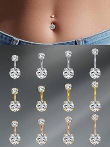 CIZME 1 件 14G 6MM 8MM 10MM 12MM 不锈钢肚脐环、肚脐环、不锈钢肚脐环、女式肚脐环、女式肚脐环、肚脐环穿孔首饰、女式不锈钢钻石肚脐环、短杆长杆肚脐穿孔、肚脐穿孔、肚脐环穿孔首饰