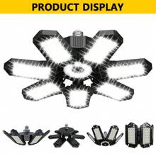 Ultra-Bright Deformable 178 LED Garage Light With 7+1 Adjustable Panels - E26/E27 LED Bulb Ceiling Lighting, 160W Fixture Lights Shop Night Lamp, For Workshop, Basement, Warehouse, Garages, Gym