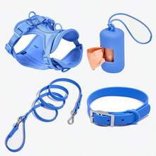 4-Piece PVC Dog Harness Set, Anti-Bite & Waterproof For Small/Medium/Large Dogs, Includes Leash And Collar - Royal Blue - View 14