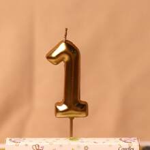 Creative Champagne Gold 0-9 Numerical Birthday Candles, Baking Party Dessert Table Decoration Inserts, Birthday Cake Decorations