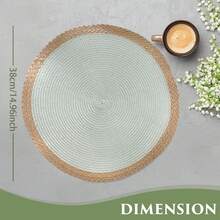 2 Stücke/8 Stücke/10 Stücke mintgrüne runde Tischsets, hitzebeständig für Restaurant, Küche, Esszimmer Dekoration, Küchen Verbrühschutz Tischsets, Stoff Tischmatten für Zuhause, gewebte hitzebeständige Untersetzer, geeignet für Feiertage, Hochzeiten, Partydekoration, Innen- und Außenveranstaltungen Zuhause, minimalistische Esszimmer Anordnung, Schutz verschiedener Geschirre