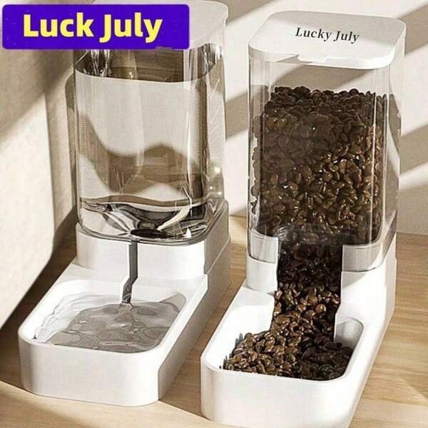 1pc/2pcs Convenient And Stylish Automatic Pet Feeder And Water Bowl Set For Indoor Dogs/Cats