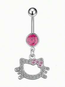 New Style No Piercing Fake Navel Ring, 316 Stainless Steel Multi-Style Pendant With Rhinestone Navel Clip-On Earrings