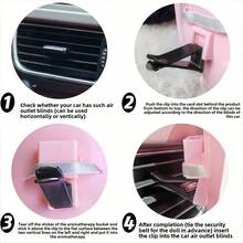 Plush Seats For LAbubu Colorful Car Vent Clip Decor, The Monsters Have A Seat Accessories - Cute Seat Design, Fun Dollhouse Accessory & Interior Decoration For Vehicles - Multicolor - View 3