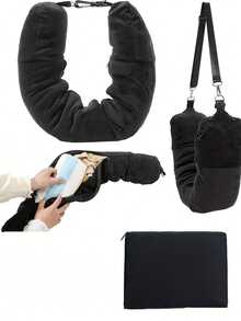 充气旅行枕，柔软毛绒填充，多功能 U 型颈枕，适用于飞机、火车、汽车、旅游和商务、户外露营、午睡、可洗舒适头枕袋，适用于学校用品学校用品 - 彩色 - 查看 12