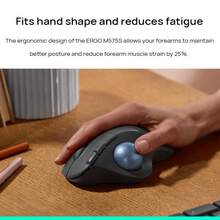 Logitech 無線藍牙滑鼠M575S 流暢控制 精確追蹤 輕鬆連線 輕音高效率 外型小巧 貼合手型 人體工學設計 舒適辦公 黑色 - 黑色 - 查看 3