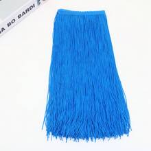 2 Yard 30CM Polyester Fringe Trim Ren Tua Rua Viền Cho Trang Phục Latin Quần Áo Sân Khấu Trang Trí Chụp Đèn DIY - Nhiều màu - Xem 12