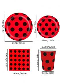 10pcs Ladybug Party Supplies Ladybug Paper Plates And Napkins Party Utensils For Birthday Party Decorations, Outdoor Parties, Family Dinners, Friends Dinners, Summer Beach Parties