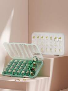 1 pièce Boîte à pilules avec couvercle coulissant, organisateur de médicaments portable étanche, transparent pour un suivi facile des médicaments, protection sécurisée, essentiel pour les voyages de 3 repas - Multicolore - Voir 9