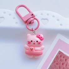 Sanrio 1 pièce (agréée) Porte-clés anneau de natation Sanrio 888 avec crochet, accessoire de dessin animé mignon, cadeau parfait pour les meilleurs amis ou les jeunes filles. Accessoires pour voiture, breloques de sac, sacs à dos pour l'école disponibles en gros.