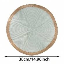 2 Stücke/8 Stücke/10 Stücke mintgrüne runde Tischsets, hitzebeständig für Restaurant, Küche, Esszimmer Dekoration, Küchen Verbrühschutz Tischsets, Stoff Tischmatten für Zuhause, gewebte hitzebeständige Untersetzer, geeignet für Feiertage, Hochzeiten, Partydekoration, Innen- und Außenveranstaltungen Zuhause, minimalistische Esszimmer Anordnung, Schutz verschiedener Geschirre