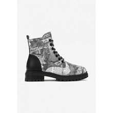 Gothic Style Fashion Faux Denim Short Boots - White - View 2