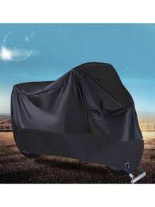 1pc 190T Taffeta Silver Cloth Motorcycle Cover, Dust-Proof Outdoor Protective Cover Fits Motorcycles & Bicycles