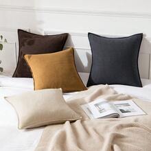 Local Delivery- Decorative Linen Pillow Covers 18x18 Inch Natural Beige ​Boho Farmhouse​ ​Neutral Couch Throw Pillows For Bed Pack Of 2 Accent Outdoor Pillowcase Modern Sofa Cushion Livingroom Home Decor - Hazel - 查看 5