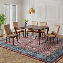 5x7 Vintage Area Rug For Living Room Bedroom, Machine Washable Non Slip Indoor Rug, Thin Throw Floral Low Pile Distressed Carpet For Office Nursery Dining Room Red/Blue, Modern Chic Design - 紅/藍 - 查看 2