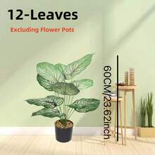 Grande foglia di taro tropicale artificiale, adatta per la decorazione di interni di casa e ufficio, materiale in plastica durevole, decorazione per Ognissanti - Verde - Visualizzare 13