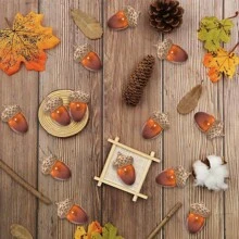 20pcs/50pcs/100pcs Artificial Mini Acorns, Fake Fruit Props Lifelike Oak Nut Plants Model Craft For Photography Props,Party Decoration,Autumn Decorations,Home Kitchen Table Decor, Thanksgiving Halloween Christmas Festival Decorative Ornaments ,Perfect For DIY Crafts, Home Decor, Party Favors,Party Favor Supplies