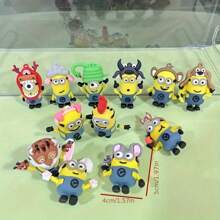 Minions 12 pezzi di graziose miniature di animaletti zodiacali dei Minions, adatte per decorare l'auto, come portachiavi, accessori da scrivania, ottimi regali per Natale, Ognissanti, Pasqua, Festa della Mamma, compleanni, Ringraziamento e altre festività per famiglie e amici
