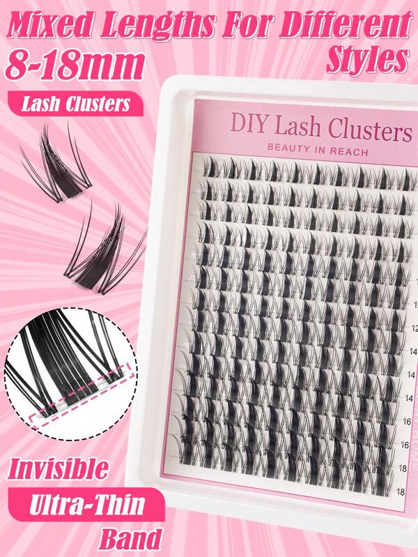 140Pcs Fairy Lash Clusters 8-18mm Manga Eyelash Clusters D Curl - WideSpan DIY Eyelash Extensions Wet-Look Spiky Anime Lashes Individual Fake Eyelashes Clusters With 0.05mm Ultra-Thin Invisible Lash Band