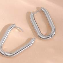 Chic Minimalist Square Hoop Earrings - Hypoallergenic Geometric Earrings Design, Perfect For Casual Wear And Everyday Style